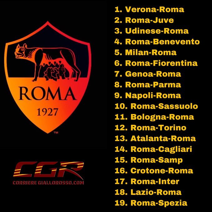 Calendario Serie A 20 21 Esordio Per La Roma A Verona Poi La Juve In Casa Alla Seconda Il Derby Alla 18 Diretta Video Corriere Giallorosso